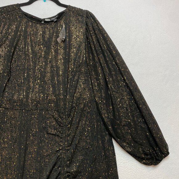 Torrid Glittery Dress Women's 2X Mini Studio Knit Ruched $75 NWT - Picture 3 of 10